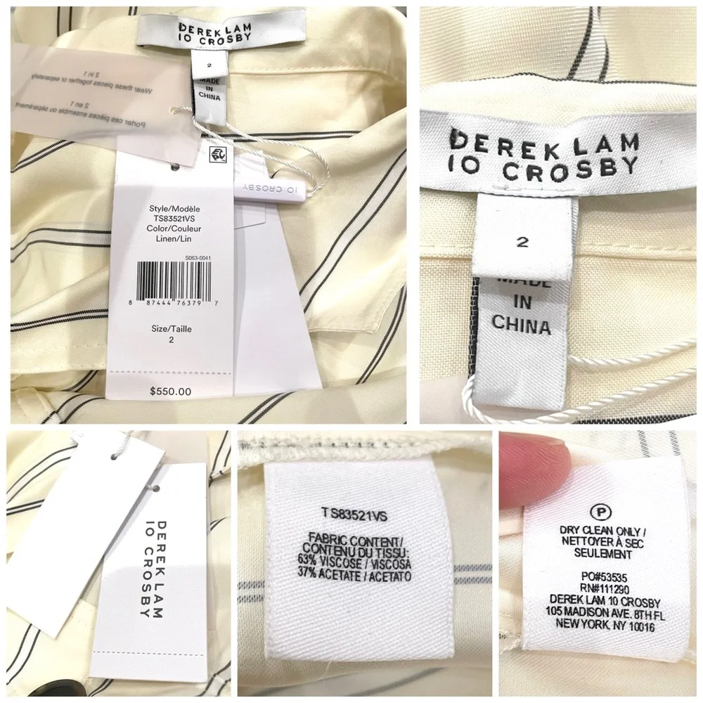 NWT Derek Lam 10 Crosby Utility Two-Piece Shirt Dress - Picture 16 of 16